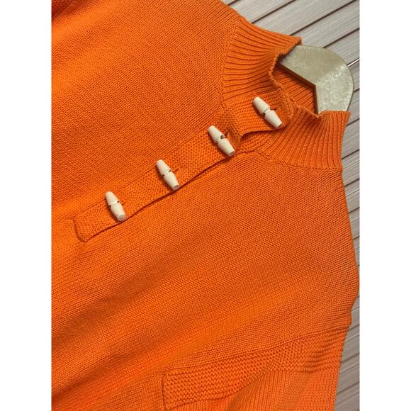 Ralph Lauren Men’s Henley Neck Knit Sweater 100%bCotton Orange Size L - Picture 10 of 11